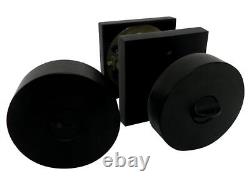 Baldwin EN. CON. CSR. 190.6L. DS. CKY. KD Satin Black-Polished Keyed Door Knob Set