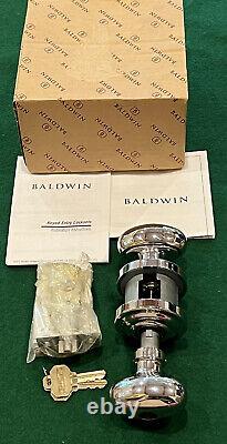 Baldwin Egg Knob 5225.260. ENTR polished chrome keyed entry lockset