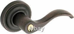 Baldwin Estate Wave Lever 5258.402. RENT Distressed Rubbed Bronze Keyed Entry