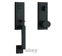 Baldwin Exterior Modern Door Handle Set SEATTLE Satin Black