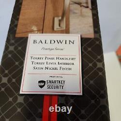 Baldwin Prestige Series Torrey Pines Keyed Entry Handleset in Satin Nickel New