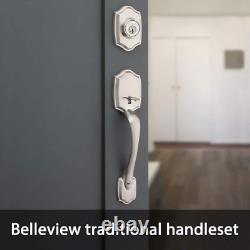 Belleview Front Door Lock Handle and Deadbolt Set, Entry Handleset Exterior with