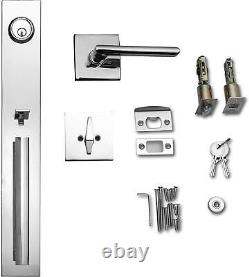 Berlin Modisch Full Escutcheon HandleSet Front Door Entry Handle and Deadbolt Lo