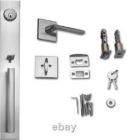 Berlin Modisch Full Escutcheon HandleSet Front Door Entry Handle and Deadbolt Lo