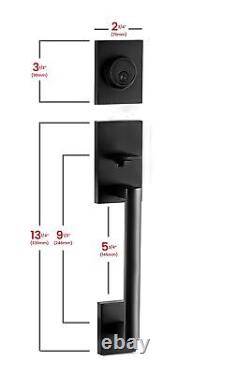 Berlin Modisch HandleSet Front Door Entry Handle and Deadbolt Lock Set Slim S