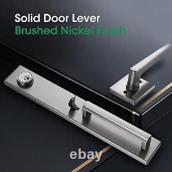 Brushed Nickel Double Front Door Handleset, Keyed&Dummy Exterior Door Lockset