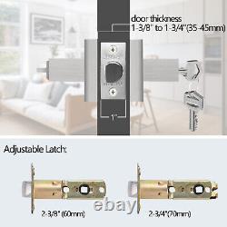 Brushed Nickel Lever Door Handle, Keyed Entry/Passage/Privacy Door Lever