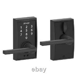 Door Lock 5.2 x 3 Adjustable Backset LED Backlight Touchscreen Matte Black