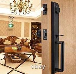 Double Door Handlset for Front Door in Matte Black Keyed Entry Handle and Dummy