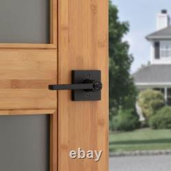 Entry Door Handle Lock Key Secure Keyed Reversible Lever Exterior Matte Black