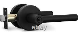 Entry Lever Door Handle and Entry & Deadbolt Combo Keyed Alike Iron Black