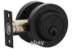 Entry Lever Door Handle and Entry & Deadbolt Combo Keyed Alike Iron Black