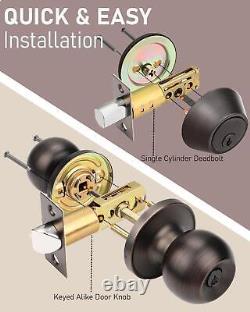 Exterior Deadbolt And Door Knob Set Oil Rubbed Bronze Entry Door Locksets