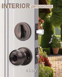 Exterior Deadbolt And Door Knob Set Oil Rubbed Bronze Entry Door Locksets