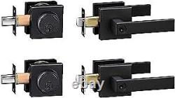 Exterior Door Lock Set with Deadbolt, Front Door Handle Set with Deadbolt