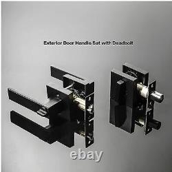 Exterior Door Lock Set with Deadbolt, Front Door Handle Set with Deadbolt