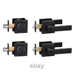 Exterior Door Lock Set with Deadbolt, Front Door Handle Set with Deadbolt, Do