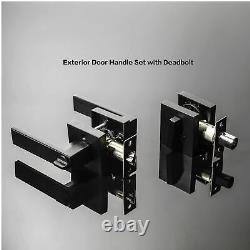 Exterior Door Lock Set with Deadbolt, Front Door Handle Set with Deadbolt, Do