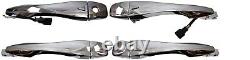Exterior Outside Door Handle Chrome Smart Entry Front Rear Left Right Set of 4