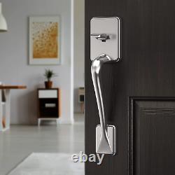 Front Door Entry Handleset with Level, Single Cylinder Exterior Door Entry Hand