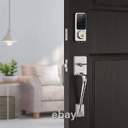 Front Door Entry Handleset with Level, Single Cylinder Exterior Door Entry Handl