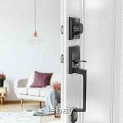 Front Door Handle, Single Cylinder Exterior Door Entry Handle with Door Lever