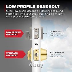 Front Door Lock Handle and Deadbolt Set, Entry Handleset Exterior Interior Lever