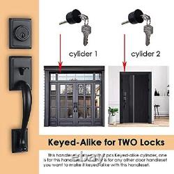 Front Double Door Handle Lock Set in Oil Rubbed Bronze Finish for Exterior