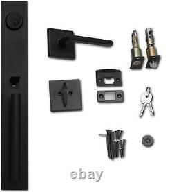 Full Escutcheon HandleSet Front Door Entry Handle and Deadbolt Lock Set Slim