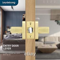 Gold Door Handles, Entry 3 Pack Entry Lock(Keyed Alike)Front /Exterior Door