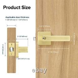 Gold Door Handles, Entry 3 Pack Entry Lock(Keyed Alike)Front /Exterior Door