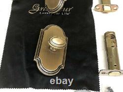 Grandeur Arc Short Plate Bellagio Lever Deadbolt Combo Vintage Brass 827593