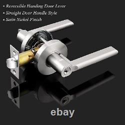 Heavy-Duty Entry Door Levers Satin Nickel Quick and Easy to Install