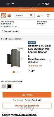 Home decorators rodham exterior black led wall light porch entry way sidewalk