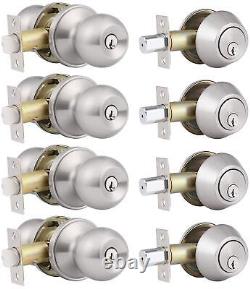 Home improvement direct 4 Pack Keyed Alike Entry Door Knobs and Single Cylinder