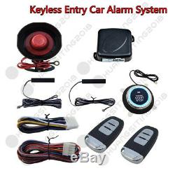 Hopping Code PKE Car Alarm System W Keyless Entry Remote Start Push Button Start