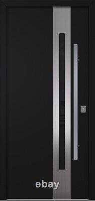 Inox S2 Black Modern Steel Exterior Insulated Entry Door by Nova