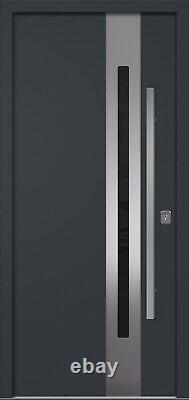 Inox S2 Gray Modern Steel Exterior Insulated Entry Door by Nova