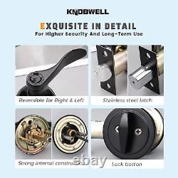 KNOBWELL 3 Pack Exterior Door Lock Set with Deadbolt Front Door Entry Lever Lock