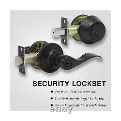 KNOBWELL 5 Pack Front Entry Door Handle Lock Set Exterior Door Lock Set