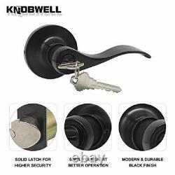 KNOBWELL 5 Pack Front Entry Door Handle Lock Set Exterior Door Lock Set with