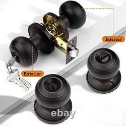 Keyed Alike Entry Door Knobs, Interior Exterior Entry 6 Pack Oil Rubbed Bronze