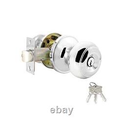 Keyed Alike Entry Door Knobs in Interior Exterior Entry 6 Pack Polished Chrome