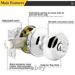 Keyed Alike Entry Door Knobs in Interior Exterior Entry 6 Pack Polished Chrome