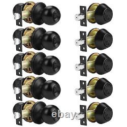 Keyed Alike Entry Door Knobs with Single Cylinder Deadbolt Combination, Flat