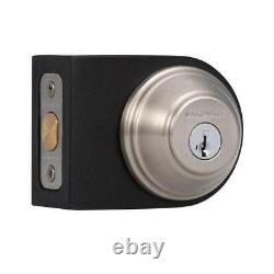 Keyed Entry Door Knob 1-Cylinder Deadbolt Combo SmartKey Security Satin Nickel