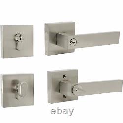 Keyed Entry Door Levers and Single Cylinder Deadbolts Combo Pack Keyed Alike