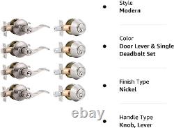 Keyed Entry Door Lock Set, Keyed Alike Single Cylinder Deadbolt with Wave Style