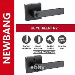 Keyed Entry Heavy Duty Lock Handle or Exterior Door&Front Door in Matt Black