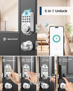 Keyless Entry Door Lock with Handle, App Control Front Door Lock Set Keyless